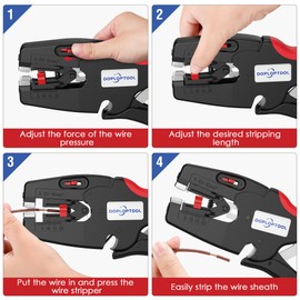 Automatic Wire Stripper, Wire Stripper Tool with Cutting and 2-in-1 Function, S Self-Adjusting Wire Stripper for Electrical, Automotive, Electronics [AWG 32-7]