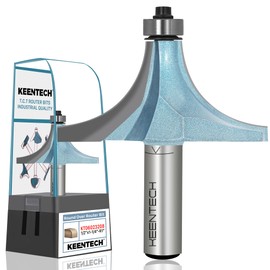 KEENTECH Round Over Router Bit, 1/2" Shank, Edge Forming Router Bit for Wood, Corner Rounding(1/2 Inch Shank , 2-1/2 Inch Diameter , R1 Inch Radius)