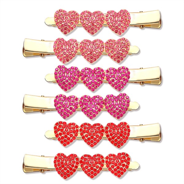 Boderier Paquete de 6 clips de pelo con diamantes de