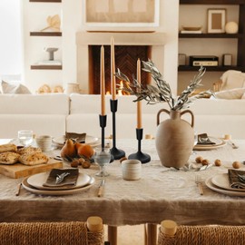 Black Candle Holder for Taper Candles Set of 3, Decorative Candlestick Holders, Metal Candle Stand for Home Decor, Wedding, Dinning, Parties and Anniversary Celebrations