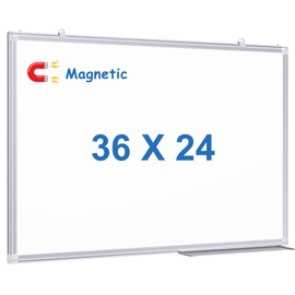 White Board Dry Erase, Magnetic Dry Erase Board Whiteboard for Wall, Aluminum Frame Hanging Whiteboard Marker Board Writing Board (36 x 24 inch)