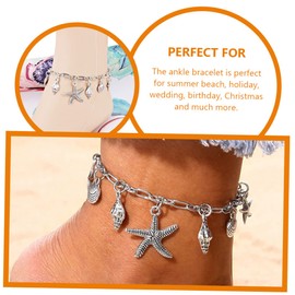 SAFIGLE Beach Anklets Foot Jewelry Bracelets Jewelry Beach Jewelry Girl Ankle Chain Ankle Bracelet Surfer Wave Bracelet Anklet Jewelry Sea Star Anklet Hand Chain Anklets Chain Alloy