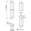 Supa 3-3/16" Premium Aluminium Weldable Bullet Hinges w/Fixed SS pin,
