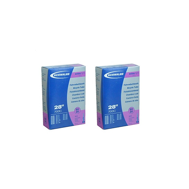 Set of 2 SCHWALBE 700 x 18/25C Lightweight Tube Presta