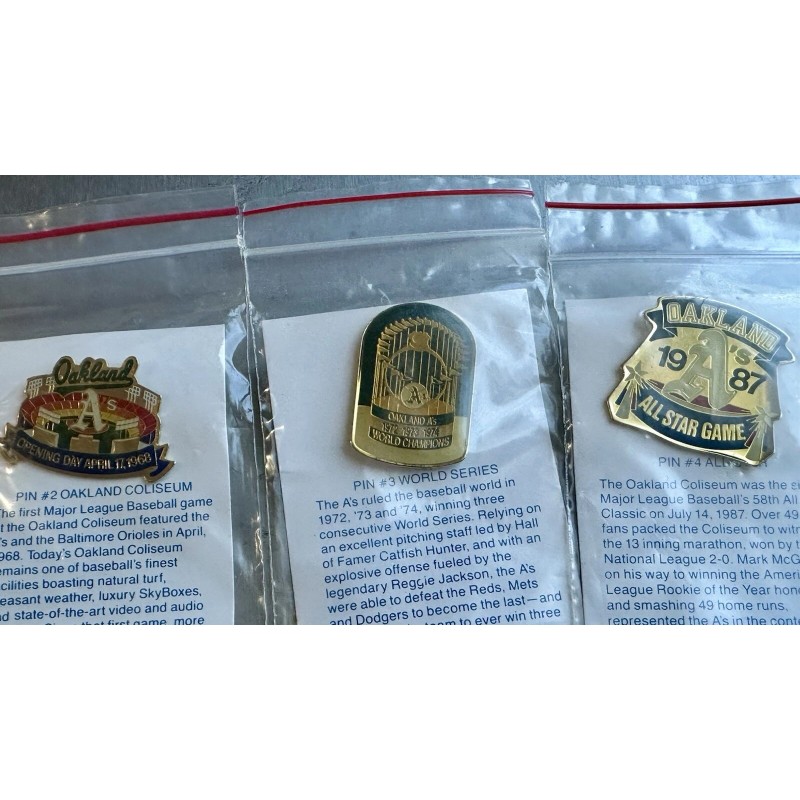 Vintage (Rare) Oakland A's Athletics Unocal 76 Pins (3 Total)