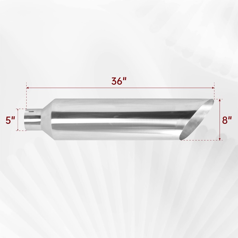 FGJQEFG 5 Inch Inlet 8 Inch Outlet Polished Stainless Steel