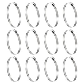 uxcell 24 Pcs Hose Clamps, Stainless Steel 4-5/8"- 5-1/2"(118-140mm) Adjustable Worm Gear Drive Hose Clamps Pipe Clamp for Plumbing Dishwasher Automotive Washing Machine, Silver