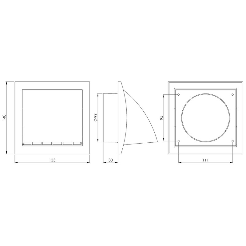 EUROPLAST Ø 100mm / 4'' Cowled Duct Cover with Gravity