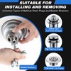 Enhon 4 Sided Drain Strainer Wrench with Sliding Handle for