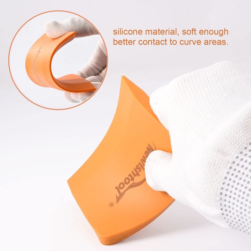 NEWISHTOOL Soft Silicone Small Squeegee for Vinyl, 2 PCS PPF