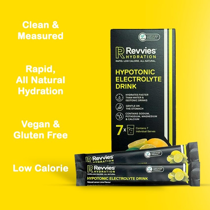 Revvies On-The-Go Hydration 7 x Single Serve Sachets (Lemon Lime)