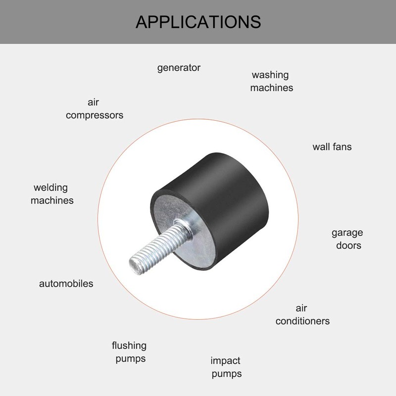sourcing map 4pcs M6 Vibration and Damper Holder Rubber with