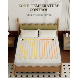 Gotcozy Heated Mattress Pad Cal King Size - Electric Mattress Pad Fit up to 15‘’ with 6 Heat Setting & 10 Hour Auto Off ETL Certified Machine Washable(White)