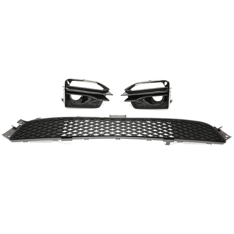 HECASA Lower Grille+Fog Light Cover Compatible with 2014-2017 Infiniti Q50