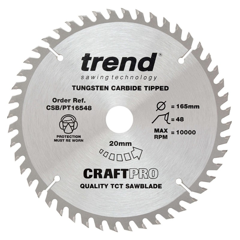 Trend Laminate & HPL Circular Saw Blade, 165mm Diameter, 20mm