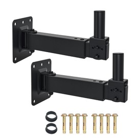 DAGCUXIN Heavy Duty Speaker Wall Mount,Adjustable Tilt & Swivel Wall Mount Brackets for Professional Audio PA Speakers,Hold up to 100lbs DX-329 (2 Packs Black)