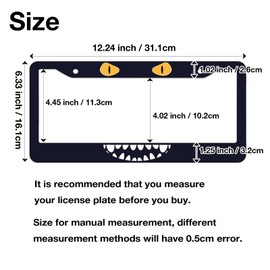 HUIXIA Cat License Plate Frame Black License Plate Frames Funny Horror License Plate Holder Aluminum Spooky Front Car Tag Frame Cover for Women Men 2 Holes (DSC-89)