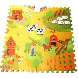 Brigamo Farm Puzzle Mat, 9-Piece Foam Mat, Tested for Harmful Substances