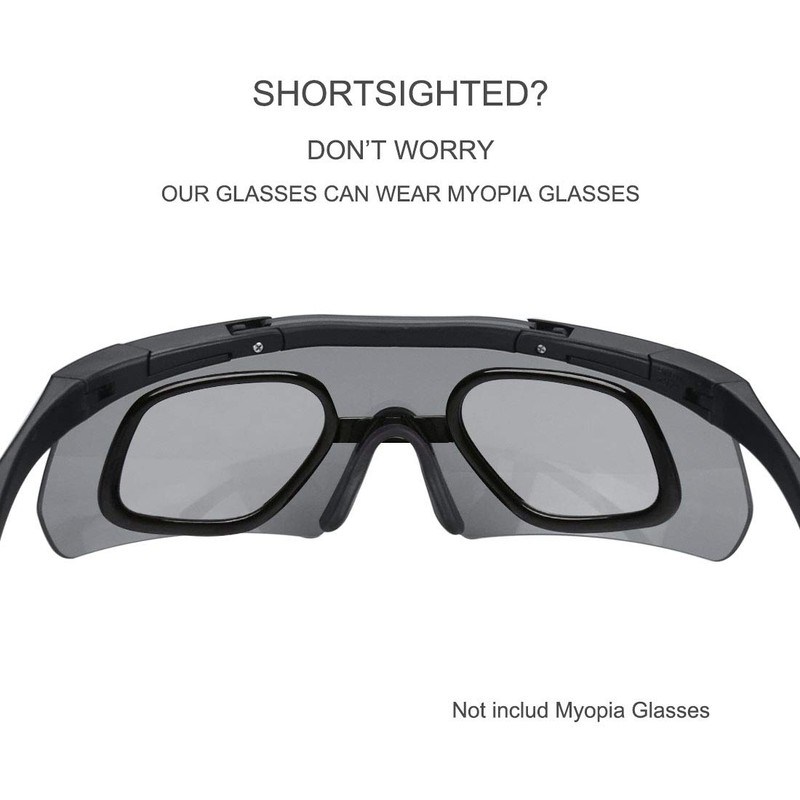 Feyachi Shooting Glasses with 3 Interchangeable Lenses, Anti-Fog and Scratch
