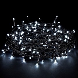 JnDee Safe Voltage 100 Bright LEDs 10M Cool White Christmas Fairy Lights, 8 Modes, Memory/Timer Functions