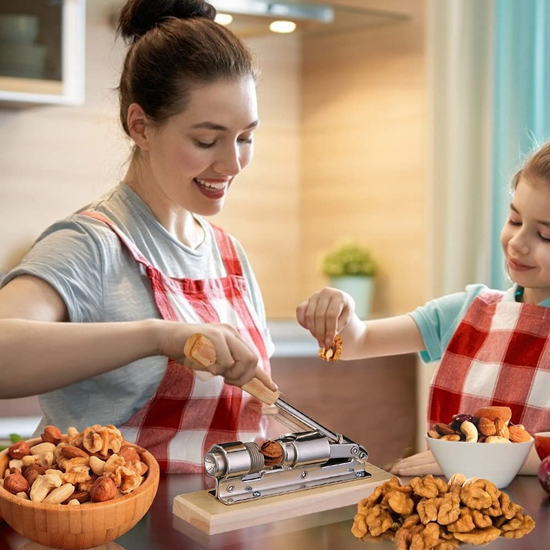 WELLXUNK Nutcracker, Walnut Cracker, Hazelnut Cracker, Retro Design Nutcracker, Adjustable