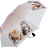 Folding Umbrella Open/Close Automatic UV Protection Cat Trio, beige