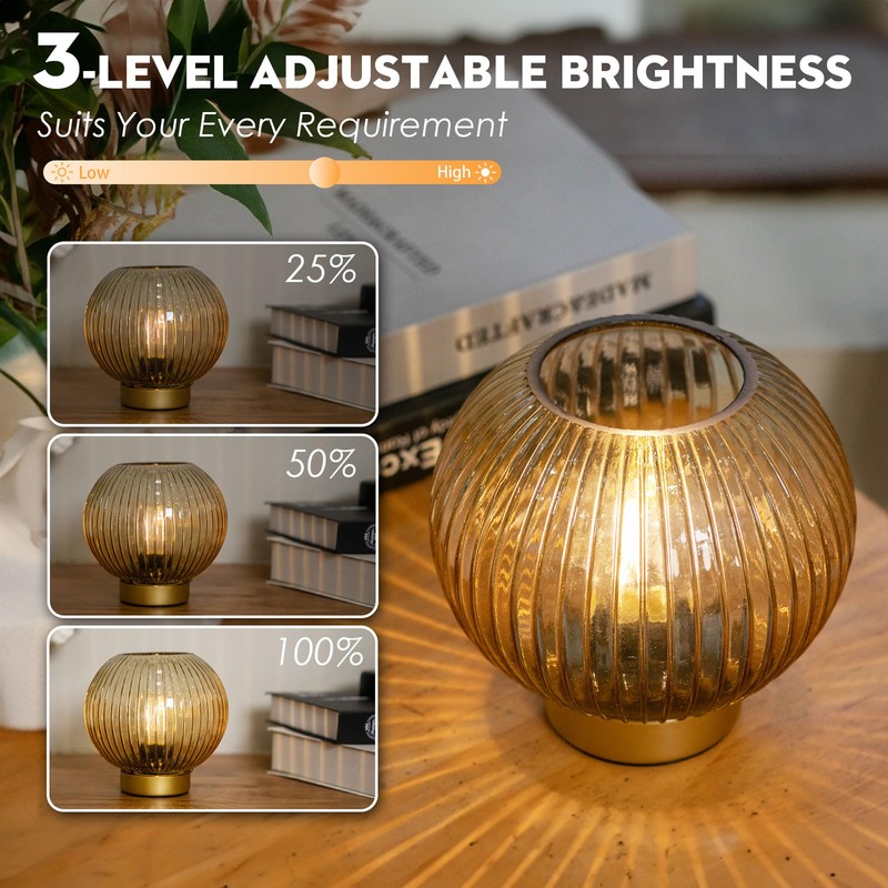 ULAROOM Battery Operated Lamp with Remote Control, Battery Powered Table