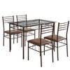 VECELO Kitchen Dining Room Table and Chairs [4 Placemats Included]