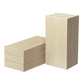 Fire Bricks, Woodstove Firebricks, Size 9″ x 4-1/2″ x 1-1/4″, 6 Pieces, Light Weight Firebricks Replacement for Wood Stoves and Fireplaces