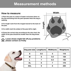 Muecleao Dog Boots, Dog Shoes Paw Protector with Reflective Strips and Anti-Slip Rubber Sole, Waterproof Dog Booties Winter Snow Shoes for Small Medium Large Dogs (Grey, XL)