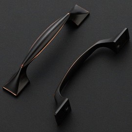 Ravinte 10 Pack Cabinet Handles Oil Rubbed Bronze Cabinet Pulls 3 Inch Kitchen Curved Drawer Handles for Kitchen Cupboard Arch Pulls Square Foot Dresser Come with Screwdriver