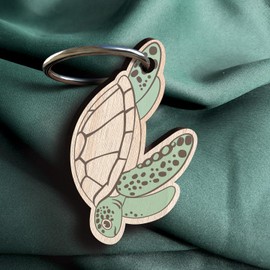 Schildkröte Schlüsselanhänger handgemacht aus Holz, Glücksbringer, Schildkröte Deko, Schildkröte Geschenk, Geschenk für Taucher