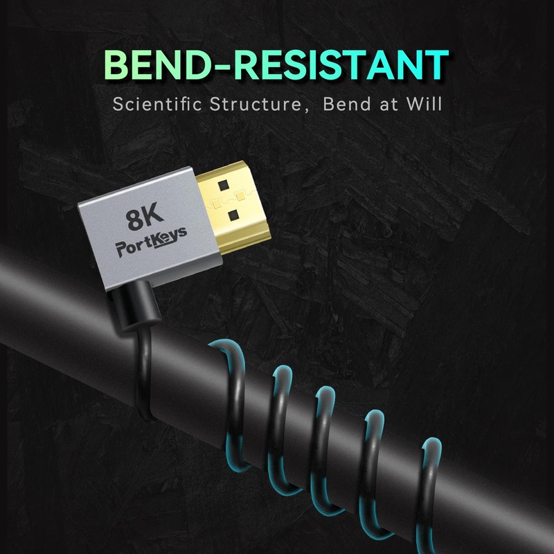 Portkeys 2 Pack 8K Ultra Thin HDMI A to D