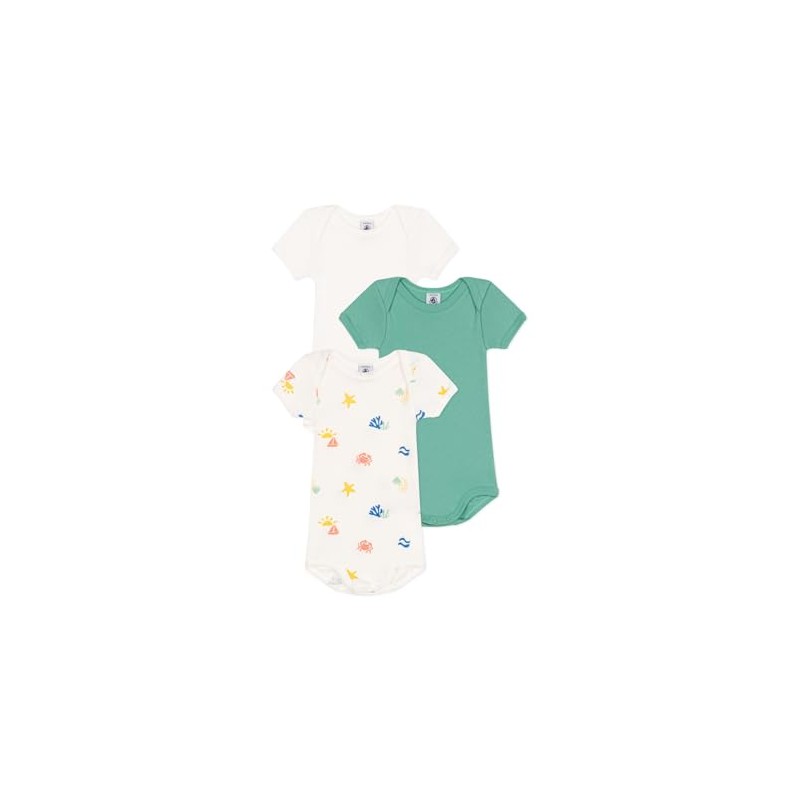 Petit Bateau Unisex Baby We Short Sleeve Bodysuits (Pack of
