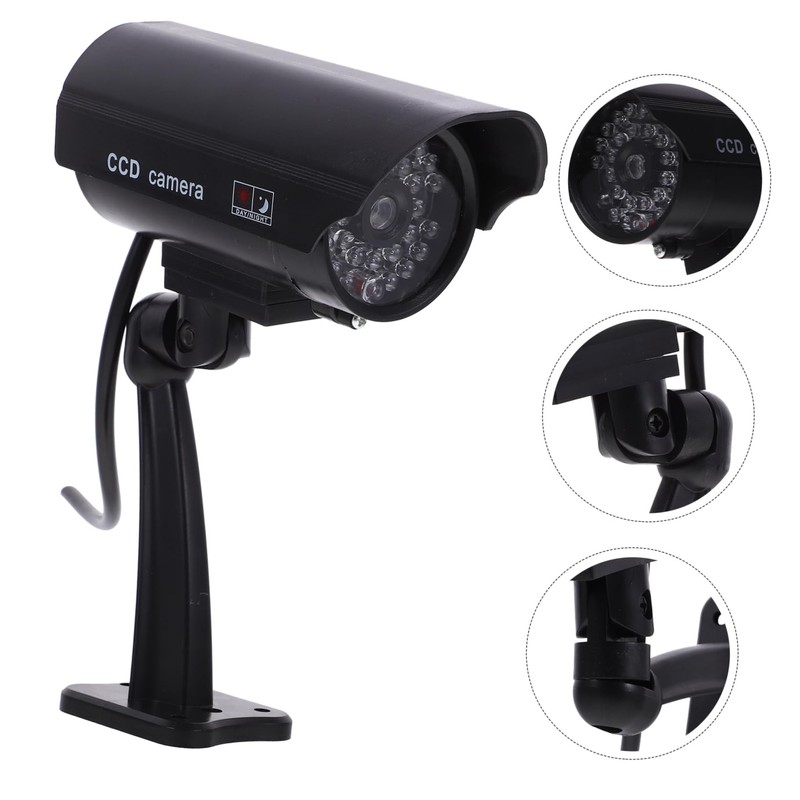 jojofuny 2pcs Fake CCTV Realistic Imitation Security Flashing Led Light