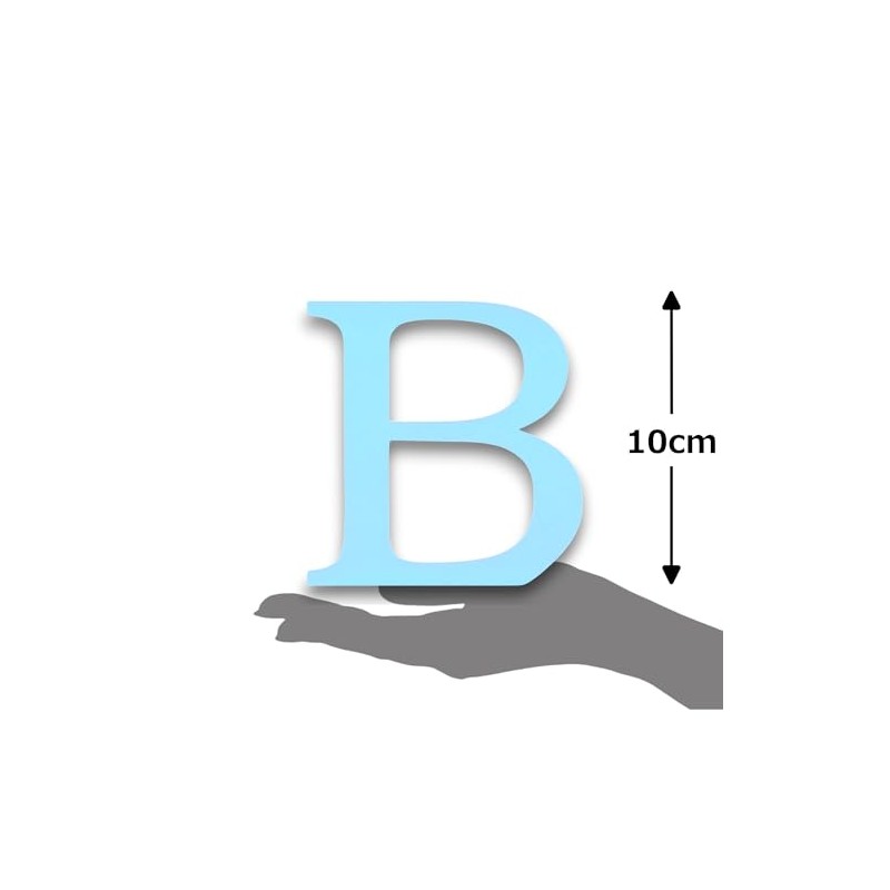 10cm Alphabet Letter Blue Clarity Canvas Initial Object (B)