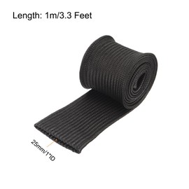 sourcing map Heat Shield Sleeve, 1" ID 3.3 Feet Heat Sleeve Automotive Wire Heat Shield Fuel Line Heat Shield Sleeve Heat Sleeve Heat Wrap 500 Degree for Wires, Black