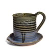 American Handmade Microwave Bacon Cooker by Holman Pottery, Smoky Blue