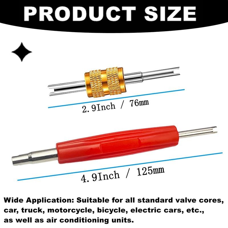 VOTNMIC 6Pcs Valve Core Removal Tool Kit, R134A R12 A/C