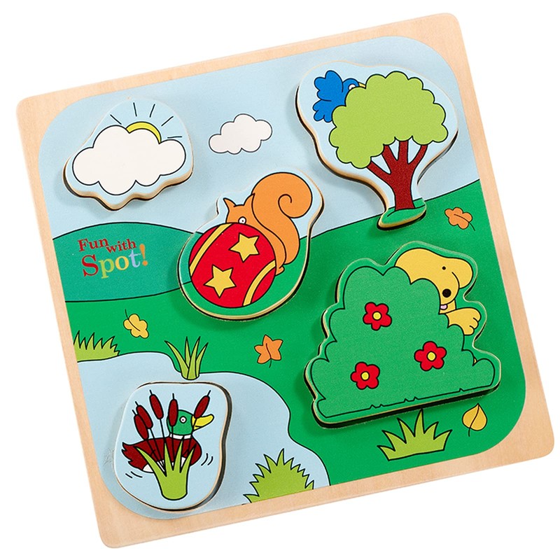 Rainbow Designs SD1701 Shape, Wooden Puzzle, spot The Dog Toy