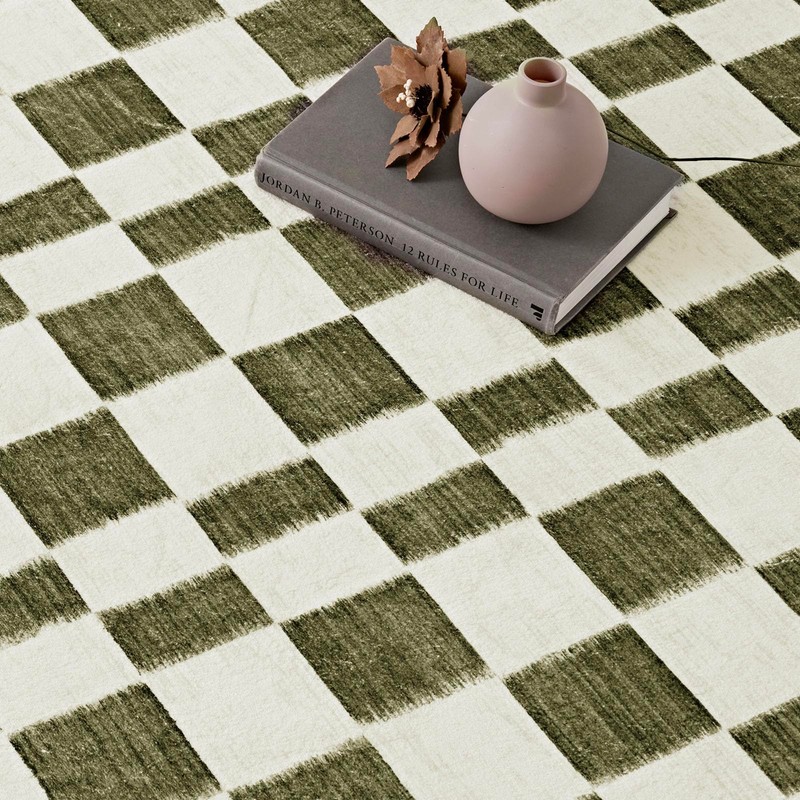 EVERGRACE Checkered Plaid Area Rug 2x6, Soft Christmas Faux Wool