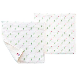 Imabari Towel Handkerchief Flower Iroha Retro 9.4 x 9.4 inches (24 x 24 cm), Retirement, Celebration, Return, Home Celebration, Gift, 100% Cotton, Gauze (2D: Feminine Flower, Pink & Red)