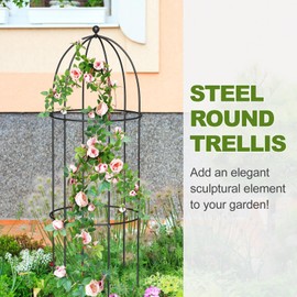 DoCred 3 Pack Metal Plant Cage Support, 31.5" H Peony Support Tomato Cage Garden Obelisk Trellis Supports Tower Obelisk Garden Trellis for Clematis Vine Jasmine Outdoor Indoor