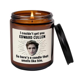 Smells like Edward Cullen Candle | Edward Cullen Robert Pattinson Fan Gift, Best Friend Gifts, Twilight fan Inspired Candle Decor - Color: Amber, Size: 9oz, Scent: Unscented