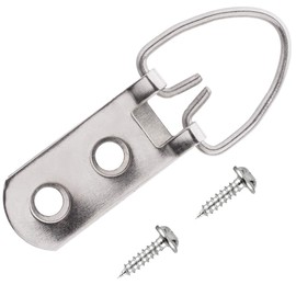 50 Pack ANCIRS 50 lbs Heavy Duty D-Ring Picture Hangers, Picture Hanging Hooks, Double Hole with Screws for Home Decoration, Picture Frame Hanging Kit- Steel