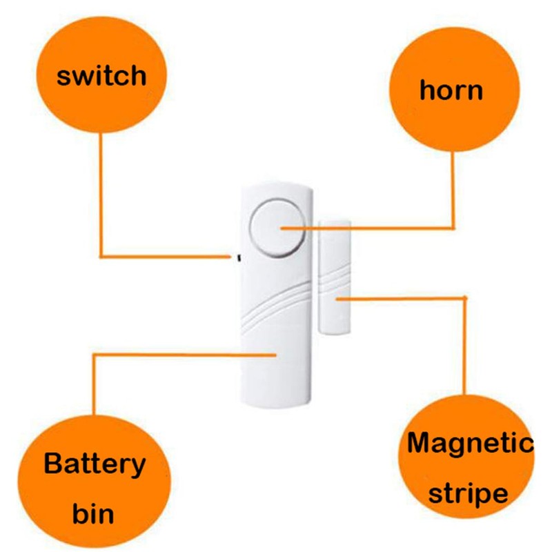 Door Window Security Alarm, Adsorption Security Buzzer, 95 dB Loud