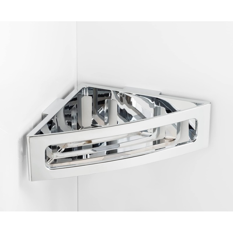 WENKO Turbo-Loc Bralia Corner Shelf Bathroom Shelf Fixing No Drilling
