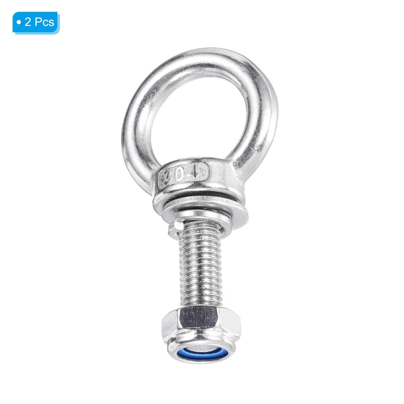 PATIKIL M12 x 50mm Lifting Shoulder Eye Bolt, 2Pcs 304
