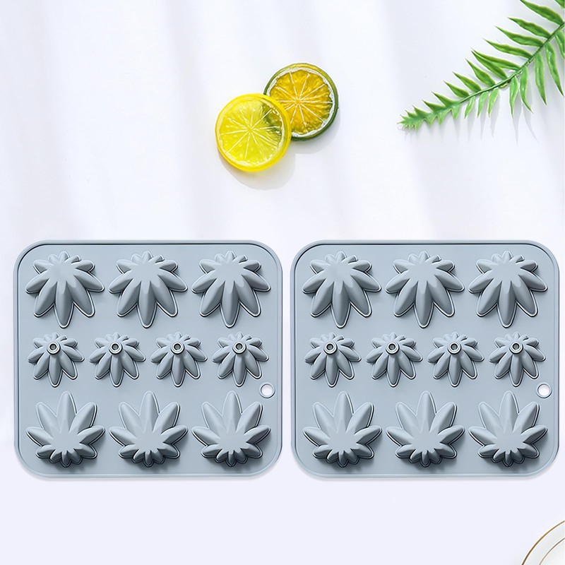 Silicone Maple Tree Leaf Molds, 20-Cavity Fall Weed Leaves Molds
