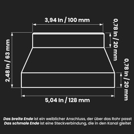Repa Market Riduttore per canale da 125 a 100 mm, in plastica ABS, connettore per aria di scarico HVAC, climatizzatore, sistemi di ventilazione – tubo in PVC, tubo di condizionamento/tubo di scarico